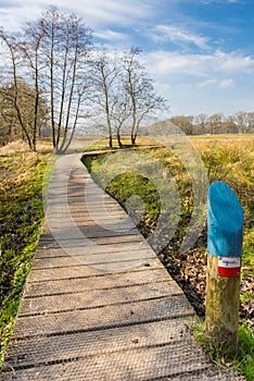 Sign for the famous Pieterpad walking route in Drenthe