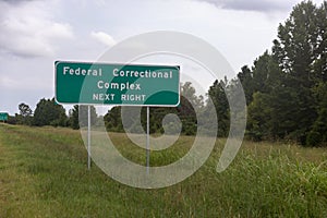 Sign for Federal Correctional Facility