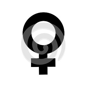 Sign female gender black icon. A symbol sexual affiliation. Flat style for graphic design, logo. A happy love. Vector illustration photo