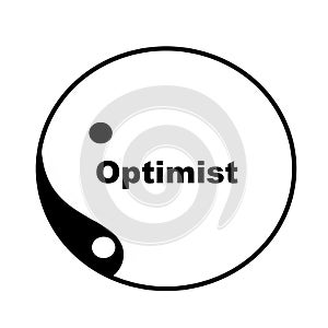 Sign feng shui yin yang optimist cartoon