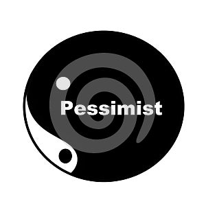 Sign feng shui yin yang pessimist cartoon