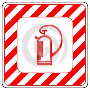 Sign of the fire extinguisher in vector, isolated over white