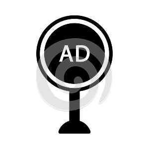 Sign glyph flat vector  icon