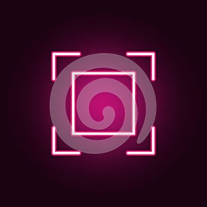 sign of focusing icon. Elements of web in neon style icons. Simple icon for websites, web design, mobile app, info graphics