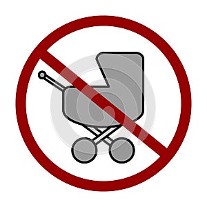 Sign forbidding a baby carriage