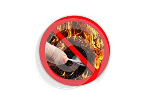 Sign forbidding to make fire