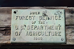 Sign on Forest Service Built Bridge