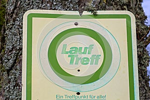 Sign with the German text Lauftreff