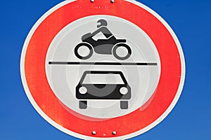 Sign in germany tracked Motor Vehicles permitted. no access to motor vehicles,