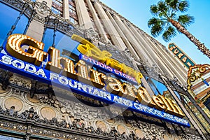 Sign Ghirardelli Soda Fountain and Chocolate Shop Hollywood Blvd,Los Angeles, California