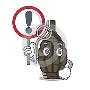With sign grenade isolated with on the character