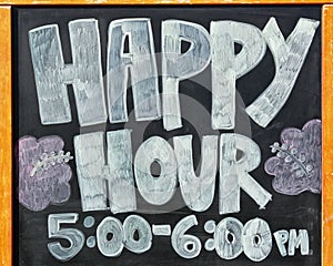 Sign for happy hour