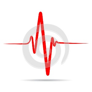 Sign heart pulse, one line, cardiogram - stock