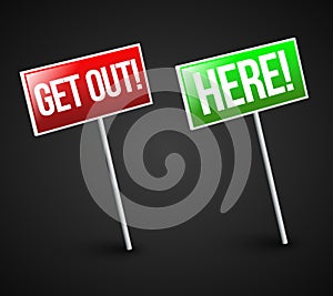 Sign here and sign get out