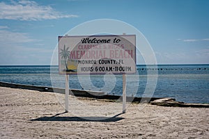 Sign at Higgs Beach, Key West, Florida.