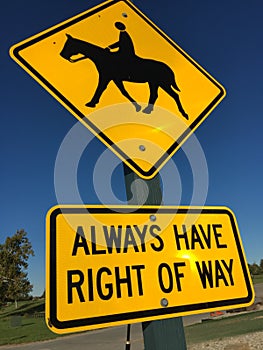 Sign at a horse farm