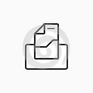 Sign Icon File Manager Illustration for Graphic, User Interface design and Sticker Web.Vector Icon Map in a Thin Line.