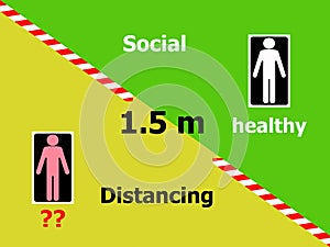 Sign about importance of Social Distancing. Home Office concept.