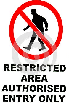 People Crossing Sign, authorized entry only photo