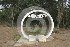 A sign indicating the equator in Uganda, Africa