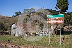 Sign indicating to the Sierra of the Rio do Rastro