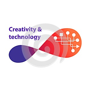 Sign infinity for creativity and technology activity. Template b