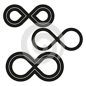 Sign infinity set. Vector illustration. stock image.