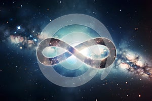 Sign infinity in space. The concept of unlimited Internet. Generative AI