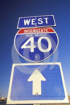 A sign for interstate 40 west in New Mexico