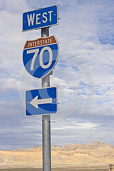 Sign of Interstate 70 photo