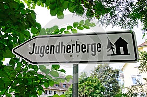 Sign of Jugendherberge(German Youth Hostel)