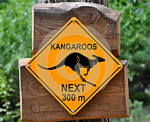 Sign of kangaroos