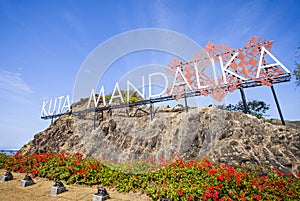 Sign of Kuta Mandalika, a famous tourist destination in Lombok, Indonesia. photo