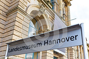 Sign of the landesmuseum hannover germany