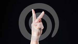 Sign language, the alphabet letter: K