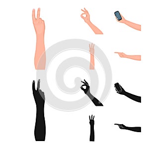 Sign Language cartoon,black icons in set collection for design.Emotional part of communication vector symbol stock web