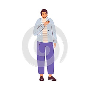 Sign language for people with hearing impairments, vector illustration isolated.