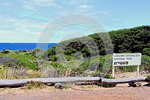 Sign Leeuwin National Park, ocean, Australia