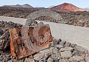 Sign of Los Hervideros, Lanzarote