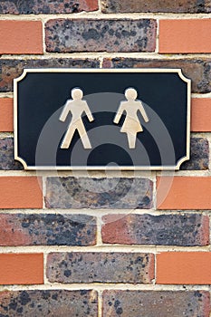 Sign Showing Male And Female Figures Outside Public Toilet To Illustrate Gender Issues photo