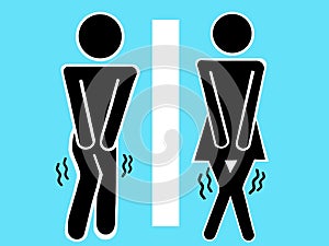 Sign of men and women toilet, rest room