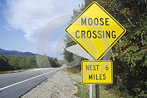 A sign for moose crossing