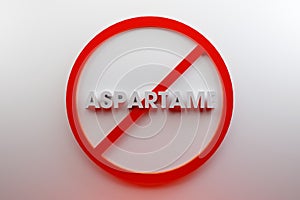 Sign no for aspartame - C14H18N2O5 - Artificial sweetener photo