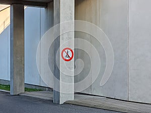 The sign - no pedestrians no bicyclists - forbidden way