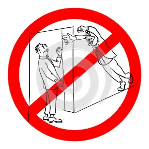 Sign no pranks stick vector cartoon funny