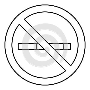 Sign no smoking icon, outline style