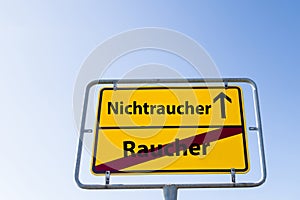 Sign Non smokers not smoker german \
