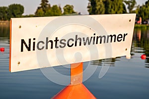 Sign for non-swimmers