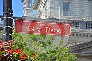 Notre Dame Street in Old Montreal, Quebec, Canada photo