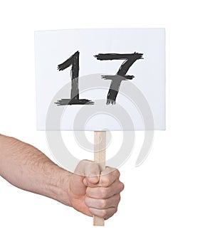 Sign with a number, 17